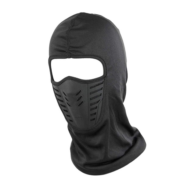 Komine AK-353 13015 CMAX Mouth Guard Balaclava Motorcycle Helmet, Black,