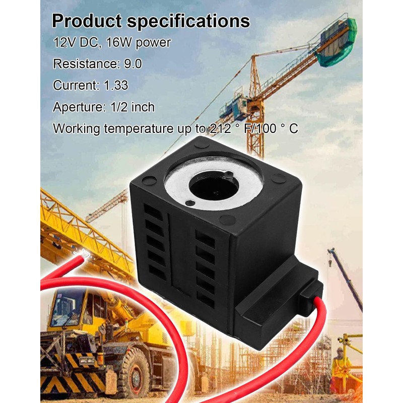 Vaticas Solenoid Coil Replace 10226-14, 12V DC,16W Single Lead Wire