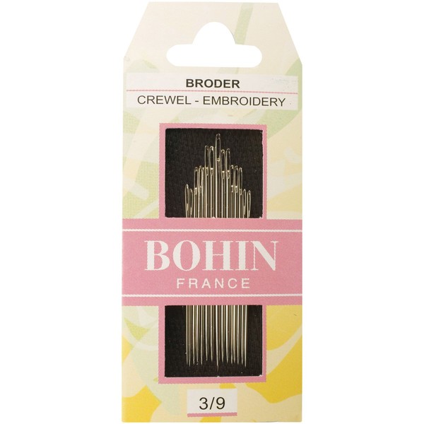 Bohin Crewel Embroidery Needles, Size 3/9, 15 Per Package
