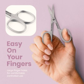 Fine Curved Cuticle Scissors for Nails – German Quality Stainless Steel – Cuticle Scissors for Women – Small Sharp Grooming Scissors for Manicure & Eyebrows