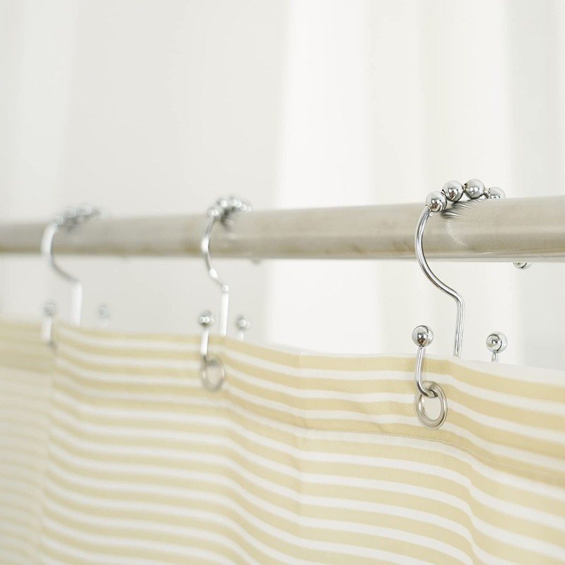 Shower Curtain Hooks Rings Titanker, Stainless Steel Double Glide Rollers