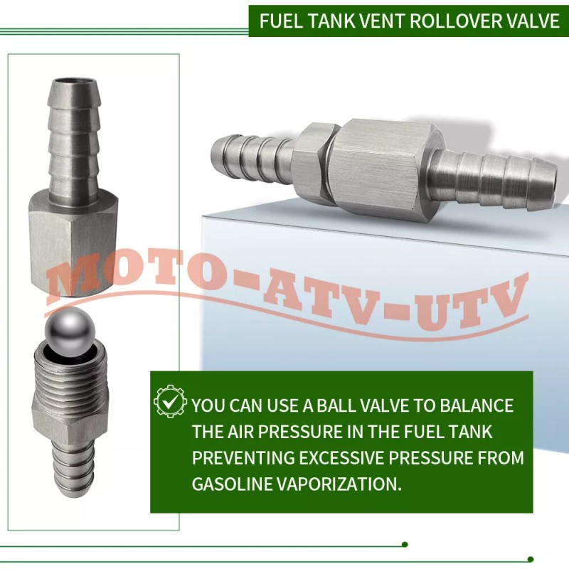 JINFANNIBI Stainless Steel Fuel Tank Breather Rollover Vent Valve fit