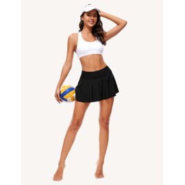 OVRUNS Period Swimwear High Waist Skirt with Built in Leakproof Swim Bikini Bottoms UPF 50 Waterproof Light Flow with Zip Pocket for Women Girl Teens-Black-XXL