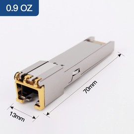 1000BASE-T Gigabit SFP to RJ45 Copper Ethernet Modular Transceiver for Cisco,Meraki,Ubiquiti,D/TP Link,Supermicro,Netgear,Broadcom, 1.25G SFP-T CAT5E/CAT6 up to 100m Mikrotik S-RJ01