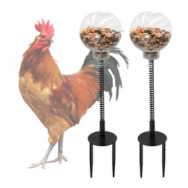 Oooct 2 Pack Chicken Peck Toy, Chicken Enrichment Toys, Chicken Swing Feeder, Chick Slow Feeder Toy, Chicken Coop Toys for Hens Poultry Duck Birds Parrots