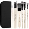 GOTH Perhk 10 Pieces Paint Brushes Set with a Carrying