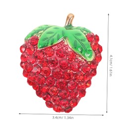 BESPORTBLE Strawberry Brooch for Women Elegant Rhinestone Clothes Lapel Pin Fashion Accessory for Daily Wear and Stage Performance Charming Strawberry Design for Adding Flair to Outfits