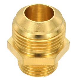 PATIKIL Brass Flare Coupling Fitting, 1/2" Male NPT x 3/4" Male Flare Thread Brass Pipe Fitting Connector Tubing Adapter Coupler Reducer for Propane, Fuel, Oil, Gas System