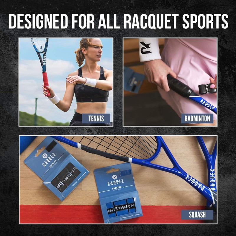 Raquex Endure Racket Overgrip Tape – 3 Pack Racquet Overgrip