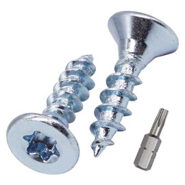SKIR'CO (300 pcs) Zinc Plated Steel Wood Screws 4.0 x 16 mm, Torx Head, Countersunk Head, Chipboard Screws, Fully Threaded
