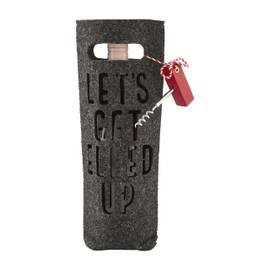 Mud Pie Christmas Wine Bag and Bottle Opener Set, Elfed, bag 14" x 5 1/2" | corkscrew 3 1/2" x 2 1/2"