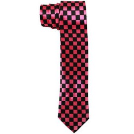 List A BLACK PINK Checkered Tie - Novelty Fashion Statement Necktie for all meetings and outfits