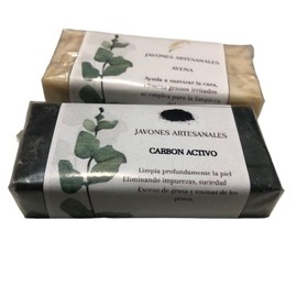 Javones Artesanales de Carbón Activo y Avena, Kit de 2 Jabones Naturales para Limpieza Profunda, Elimina Grasa y Granos