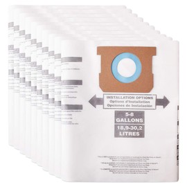 Tomkity 10 Pack Replacement Bags for Shop Vac 5-8 Gallon Vacuum 9066133 Type E Filter Bags
