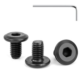 Tunejoy Flat Head Screws Black M6 x 10 mm Flat Head Screws Stainless Steel A2 V2A Furniture Screws Hexagon Socket Full Thread with Allen Key Pack of 30