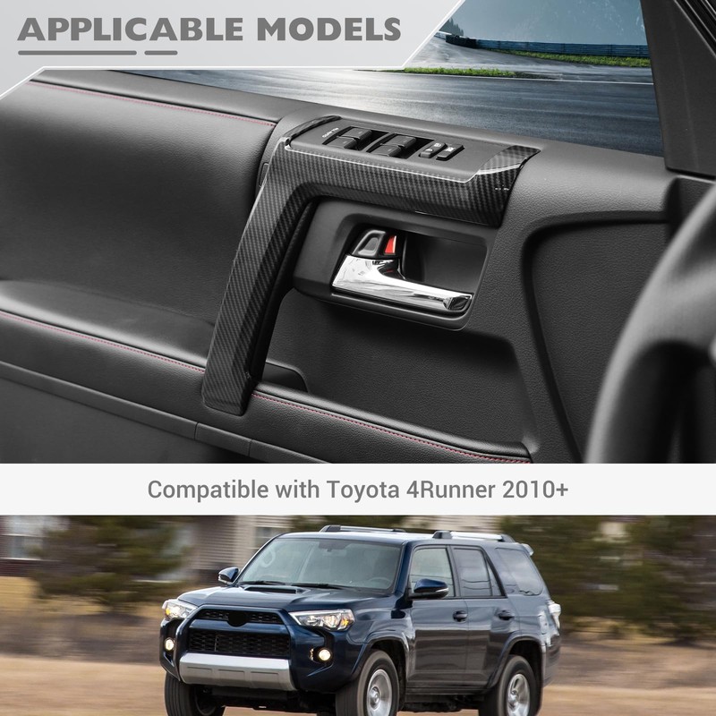 JeCar 4pcs for 4Runner Interior Door Handle Cover Trim Carbon