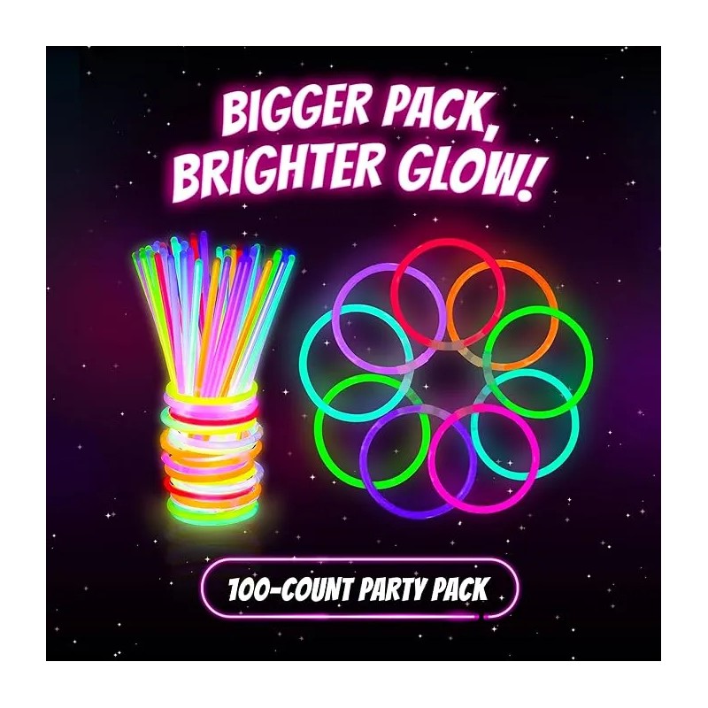 400 Pulseras Neon Fosforescente Glow Stick Fiestas Eventos