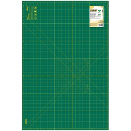 OLFA 24" x 36" Self Healing Rotary Cutting Mat (RM-MG) - Double Sided 24x36 Inch Cutting Mat with Grid for Quilting, Sewing, Fabric, & Crafts, Designed for Use with Rotary Cutters (Green)