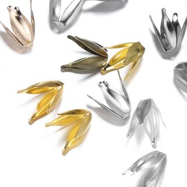 WsjiaboFux 100Pcs Flower Bead Caps Petal Leaf Bead Cap for Jewelry Making Bracelet Crafts Supplies| Fashion，Beading Supplies，Beading and Jewelry Making，Beads and Bead Assortments