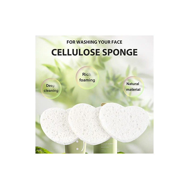 50 esponjas faciales comprimidas, 100% natural de celulosa esponjas profesionales