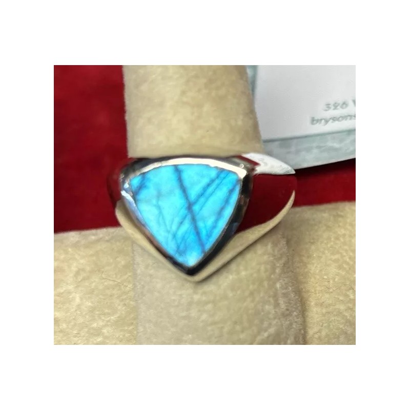 Natural Creations mens sterling silver ring Size 8 Labradorite
