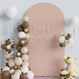 Fomcet 7.2FT Wedding Arch Cover Nude 2-Sided Spandex Fitted Fabric Arch Backdrop Cover Round Top Arch Cover Fabric for Birthday Party Baby Shower Wedding Arch Stand Decoration