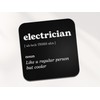 Electrician Square Coaster - Work New Job Dictionary Regular But