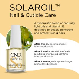CND CND SolarOil Cuticle Oil, Natural Blend Of Jojoba, Vitamin E, Rice Bran and Sweet Almond Oils, Moisturizes and Conditions Skin, Pack Of 1, 0.5 oz.