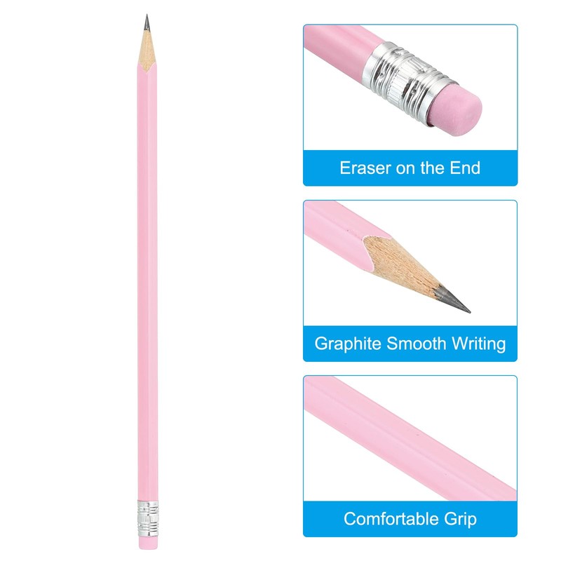PATIKIL Round Pencils, 24 Pack HB Graphite Pencils with Eraser