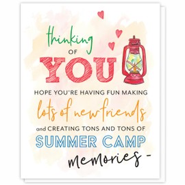 Cute Summer Camp Stationery, Kids Mail for Sleep Away Campers, News from Home, Encouragement & Support for Boys & Girls at Overnight Camp, Thinking of You & Miss You Greeting Card from Mom