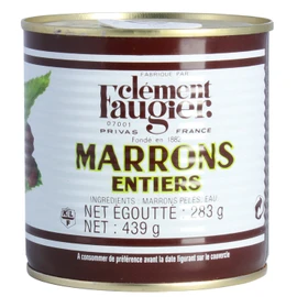 Clement Faugier Whole Cooked Chestnuts 15.5oz - French Ardeche Marrons Entiers Cooked in Water