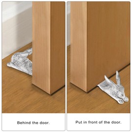 Sumnacon Cast Iron Cute Rabbit Door Stop - Heavy Duty Floor Door Stopper Avoid Drilling Hole,Vintage Iron Doorstop Wedge for Patio Yard Garden Farmhouse Home Office Commercial Industrial, Retro White