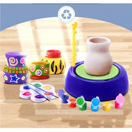 TengRui Art Pottery Artist Studio Spin Clay Pottery Wheel Game Craft Kit DIY Educational Toy for Kids Age 8 and Up Purple