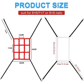2Pcs Baseball Strike Zone Target Adjustable Baseball Softball Pitching Target Practice Throwing Nets Strike Zone Net Baseball Practice Net Baseball Training Equipment for 6x6 7x7 Or 8x8ft Nets