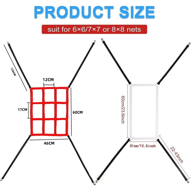 2Pcs Baseball Strike Zone Target Adjustable Baseball Softball Pitching Target