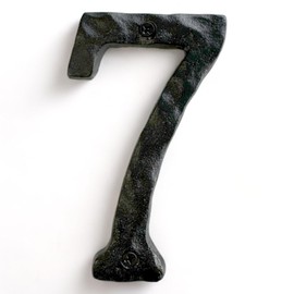 NACH House Numbers for Outside, 5.5 inch Black Address Numbers for House - Number 7 - Rustic Numbers for Outside with Mounting Hardware