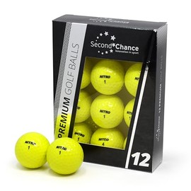 Second Chance Recycled Lake Golf Balls, 12 Pack, Mixed Golf Balls, Ideal for Practice and Play, Golf Ball Assortment, Yellow