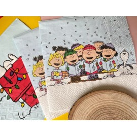2 Individual Paper Decoupage Beverage Size Napkins Christmas Carol Peanuts DIY
