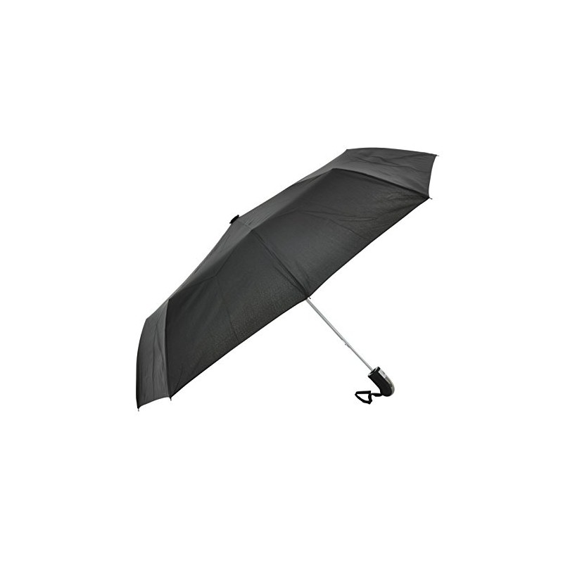 Drizzles Mens Deluxe Compact Auto Umbrella - Black