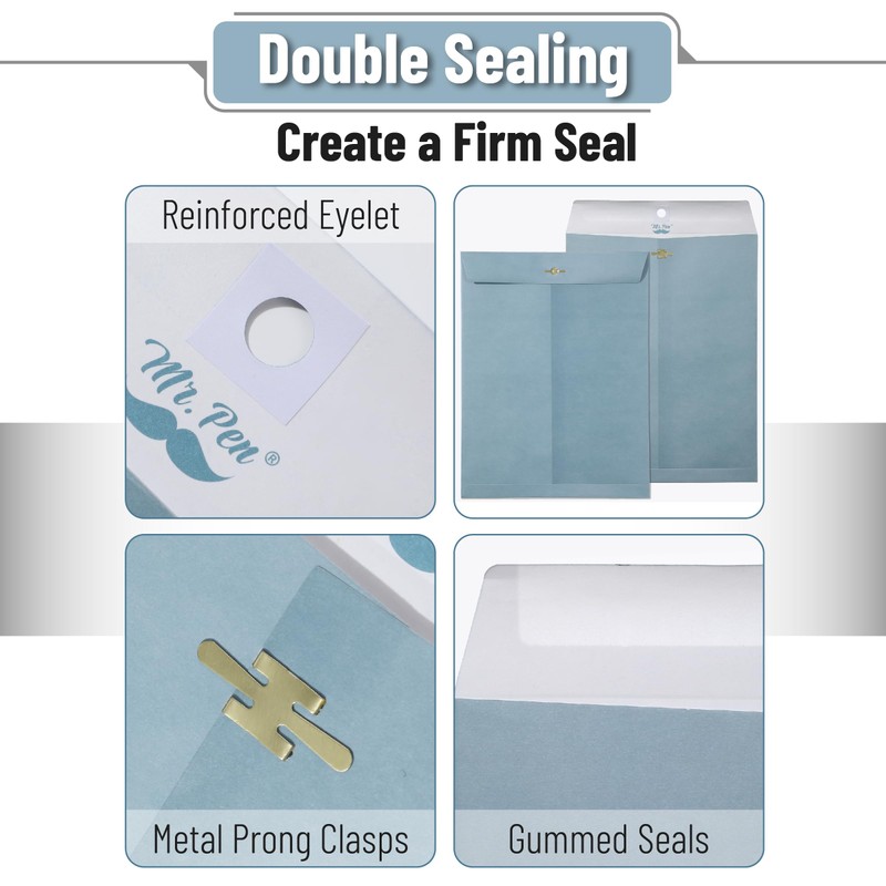 Mr. Pen- Clasp Envelopes, 18 Pack, 9" x 12", Blue,