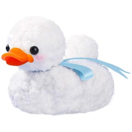 Yatchen Plush Case Compatible with AirPods 1&2, Cute 3D Cartoon Fur Duck Design Funny Cover with Keychain Protective Case for AirPods 1&2 Duck White