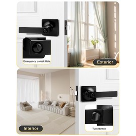 Mengico 10 Pack Modern Door Lever,Black Lever Door Handle,Door Lever Interior Privacy Door Handle(for Bedroom&Bathroom),Universal Handing, Heavy Duty Door Handles