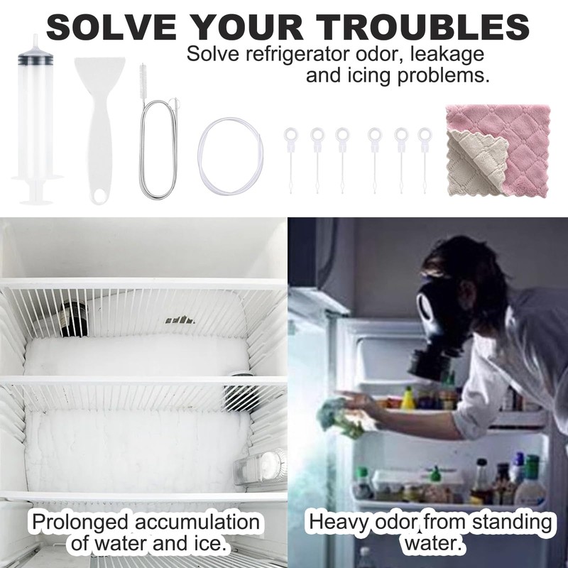 KASESSS 11 Pcs Fridge Dredger and Cleaning Set, Fridge Drain
