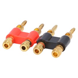 Banana Plug, 2Pcs Stackable Banana Male Plug Banana Plug 2 Way Brass Connectors Speaker Wire Accessories 32A 1000V, used in electrical testing