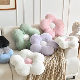 ZCNYCLAM Pillows, Soft Flower Shaped Pillow with Home Decorative for Couch Chair Bed,Flower Floor Throw Pillows for Adults Bedroom Living Room (Lavender Purple, 19.6 Inches)