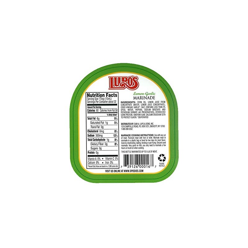 Lupo's Original Endicott Style Italian Spiedie Marinade Sauce 16oz and