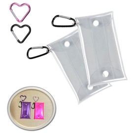 KAMIHO Clear Pouch, Carabiner, Mini Pouch, Carabiner, Acsta Case, Portable, Acrylic Key Holder, Storage, purple