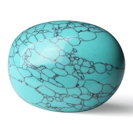 GUJOXILA 1.6"-2" Turquoise Crystal Large Healing Crystals Gemstones Tumbled Polished Blue Crystals Stones Pocket Spiritual Reiki Divination Meditation Purple Plam Stone 1pcs