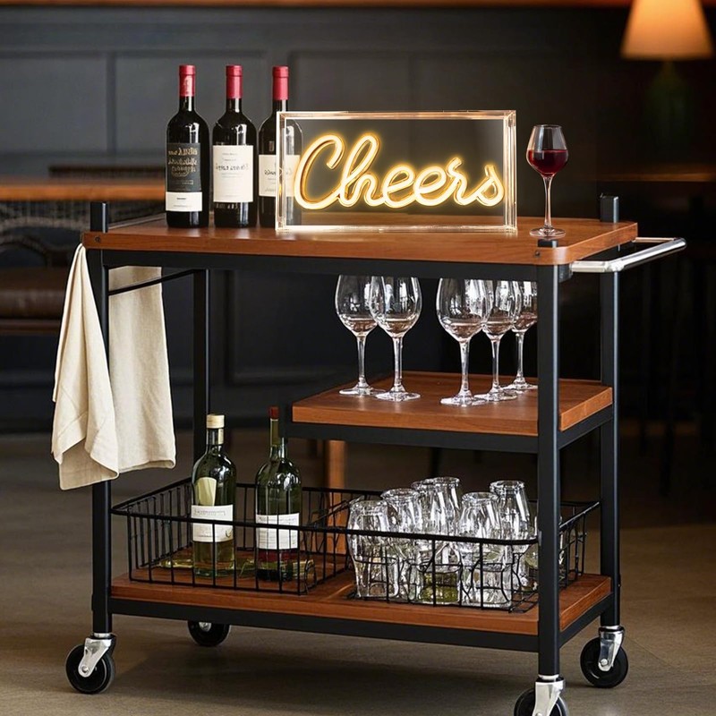 Cheers Neon Sign, USB LED Desk Lightbox Cheers Sign with