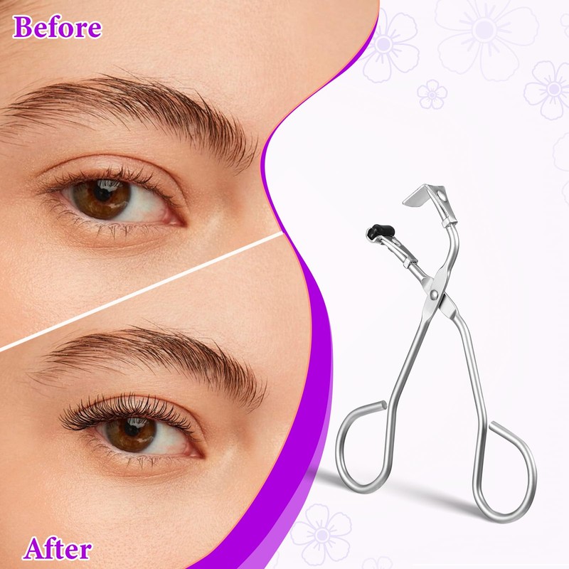 2pcs Mini Eyelash Curler Metal, Silicone pad Eyelash Curler Non-Closed